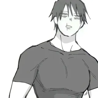😐 homme, illustration, dessin animé, dessin telegram sticker