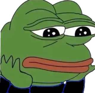 🇨🇰 Pepe the Frog เปเป้, กบ, มีม, มีมอินเทอร์เน็ต, เศร้า, หดหู่ telegram sticker