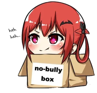 😏 no-bully box Anime, Cartoon, Box, Kein Mobbing, Sticker whatsapp sticker