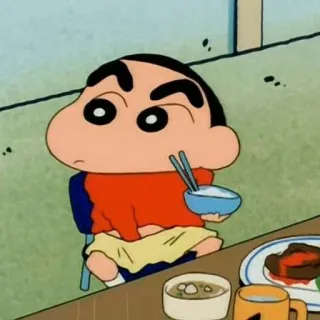 🌱 Shin-chan Crayon Shin-chan Anime, Cartoni animati, Shin-chan, Cibo, Bacchette whatsapp sticker