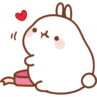 🍴 Molang rabbit, cute, heart, kawaii telegram sticker