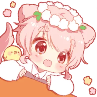 😮 schattig, kawaii, chibi, cartoon, sticker, anime telegram sticker