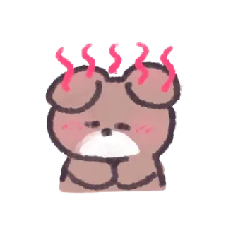 🤒 exhausted, stressed, bear, cartoon, tired, animal telegram sticker