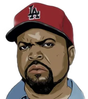 🔫 Ice Cube Ice Cube, rapper, acteur, Los Angeles, hoed, portret telegram sticker