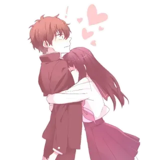 ❣ Аниме, Пара, Любовь, Объятия, Романтика telegram sticker