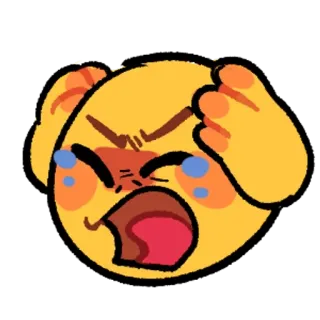 😫 emoji, crying, upset, frustrated telegram sticker