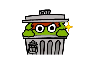 😐 Oscar the Grouch Sesame Street ออสการ์, เซซามีสตรีท, ขยะ, คนขี้หงุดหงิด, การ์ตูน, มัพเพ็ต, หงุดหงิด telegram sticker