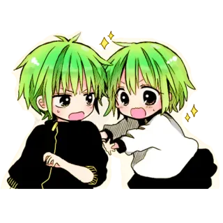 ✨ Anime, Manga, Cartoon, Kawaii, Süß, Sticker, Zwillinge telegram sticker