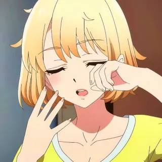 🙂 动漫, 女孩, 累, 金发, 困 telegram sticker