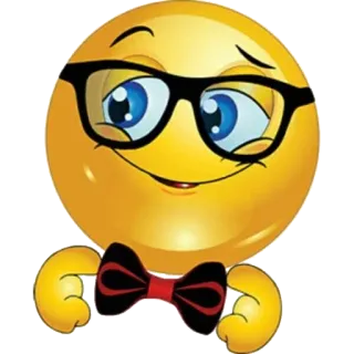 🤓 emoji, smiley, face, glasses, bow tie, nerd whatsapp sticker