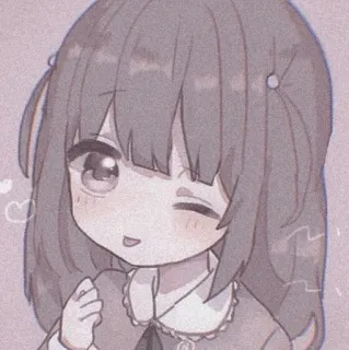 🍫 动漫, 女孩, 可爱, Q版, 卡哇伊, 眨眼 telegram sticker