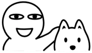 😀 Cartoon, Hund, Person, Freundschaft, Haustier, Tier telegram sticker