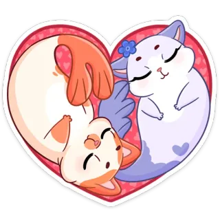 ❤️ kucing, hewan, cinta, hati, lucu, stiker, kawaii telegram sticker