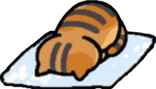 🐱 cat, animal, sleeping, tiger, striped, feline, pet, cartoon telegram sticker