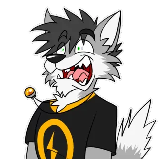 😱 furry, anthropomorphic, wolf, cartoon, character telegram sticker