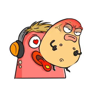 🍑 Dibujo animado, Divertido, Personaje, Expresión, Sticker whatsapp sticker