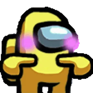 ☺️ among us, yellow, game, character, alien telegram sticker