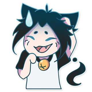 😅 gatto, cartone animato, kawaii, adesivo, carino, anime telegram sticker