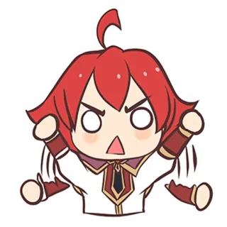 😤 bravo, anime, frustrado, cabelo ruivo, desenho animado, personagem, expressão telegram sticker