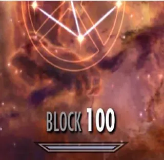 😬 Skyrim BLOCK 100 Skyrim, Livello, Abilità, Blocco, Videogioco telegram sticker