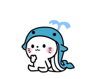 🎃 тюлень, мультфильм, животное, милый, шляпа, каваи whatsapp sticker
