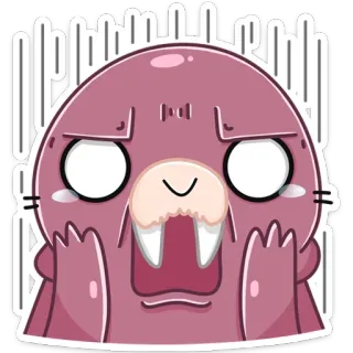 😱 Morse, Dessin animé, Autocollant, Animal, Mignon, Mammifère telegram sticker