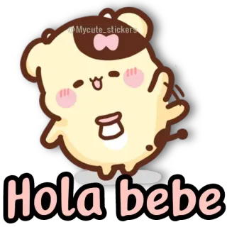 🐻 Hola bebe schattig, kawaii, lief, groet, hallo, cartoon telegram sticker