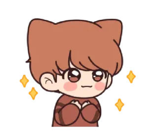 ✨ cute, kawaii, cartoon, sparkles, cat ears, anime telegram sticker