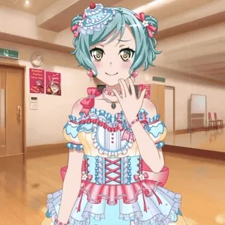 ❤️ fille anime, mignon, dessin animé, robe, sourire, animation telegram sticker