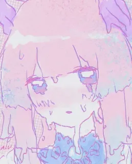 💗 Anime, Niedlich, Mädchen, Kawaii, Pastell, Schmelzend telegram sticker
