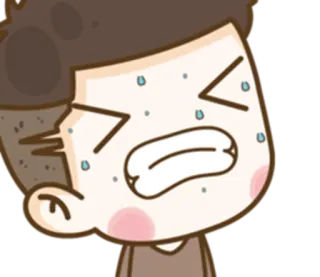 😫 dessin animé, stressé, anxieux, inquiet, transpiration telegram sticker