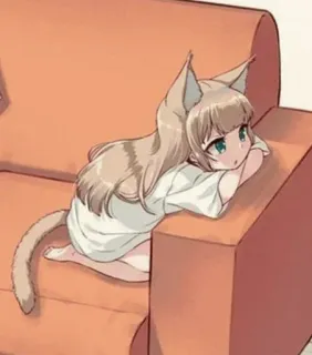 😤 Аниме, Девушка-кошка, Кэмономими, Каваий, Манга, Милый, Фурри telegram sticker