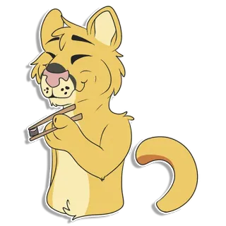 😌 猫, 寿司, 筷子, 动物, 毛茸茸 telegram sticker