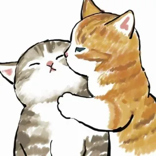 💗 koty, kocięta, przytulanie, uczucie, słodkie, zwierzęta telegram sticker