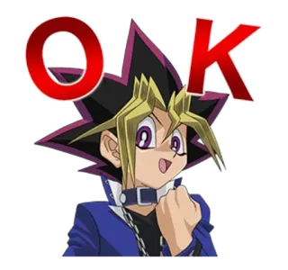 😉 Yugi Mutou Yu-Gi-Oh! OK anime, manga, duel monsters, ok telegram sticker