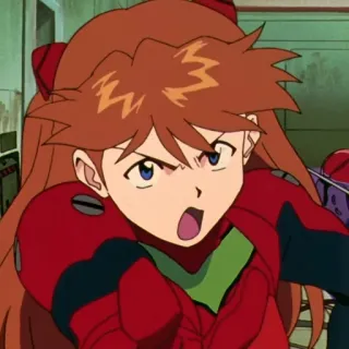 👉 Asuka Langley Soryu Neon Genesis Evangelion anime, evangelion, asuka, character, cartoon, red hair telegram sticker