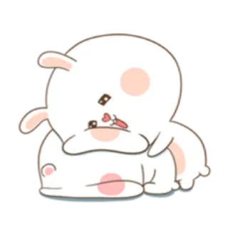 😅 cartoon, bunny, cute, kawaii, animal, sticker whatsapp sticker
