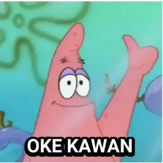 👍 Patrick Star Spongebob Squarepants OKE KAWAN patrick estrela, spongebob, oke kawan, malaio, desenho animado telegram sticker
