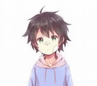 😕 Menino anime, Fofo, Chibi, Desenho animado, Ilustração, Adesivo telegram sticker