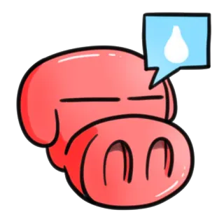 😑 babi, kartun, keringat, kawaii, binatang, stiker telegram sticker