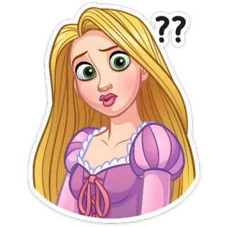 ❓ Rapunzel Tangled ?? disney, confus, princesse, dessin animé telegram sticker