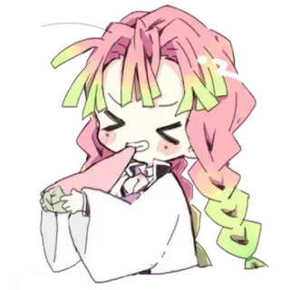 💖 Mitsuri Kanroji Demon Slayer 动漫, Q版, 可爱, 鬼灭之刃, 蜜璃, 甘露寺 whatsapp sticker