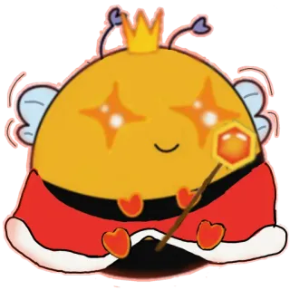 👍 fofo, abelha, rainha, desenho animado, animal, adesivo, fantasia, coroa telegram sticker