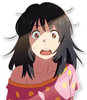 😧 anime, personagem, surpresa, menina, fofa, desenho animado, mangá telegram sticker
