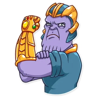 💪 Thanos Marvel, supervillain, comic, character telegram sticker