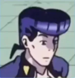 😟 Josuke Higashikata JoJo's Bizarre Adventure Anime, Manga, Le bizzarre avventure di JoJo, Josuke, Personaggio, Capelli viola whatsapp sticker