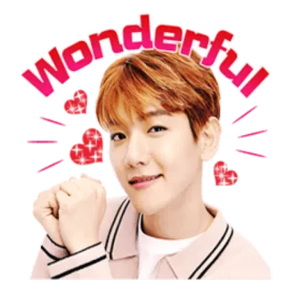 😍 Wonderful maravilhoso, fofo, coração, positivo telegram sticker