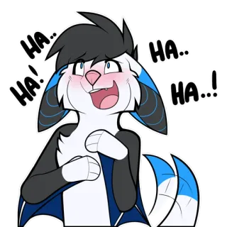 😳 HA.. HA.. HA.. HA..! Furry, Antropomorfo, Animale, Cartone animato, Ridere, Gioioso, Felice, Animato telegram sticker