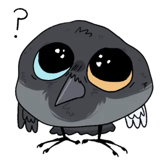 🤔 ? uccello, punto interrogativo, cartone animato, carino, animale telegram sticker