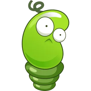 👀 pianta, fagiolo, verde, cartone animato, occhi whatsapp sticker